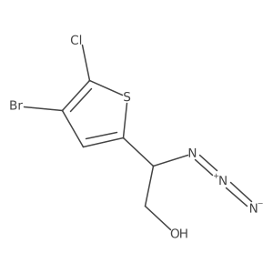 2-Azido-2-(4-bromo-5-chlorothiophen-2-yl)ethan-1-ol结构式
