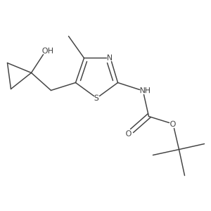 tert-butyl N-{5-[(1-hydroxycyclopropyl)methyl]-4-methyl-1,3-thiazol-2-yl}carbamate结构式