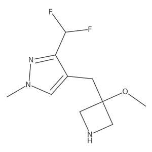 3-(difluoromethyl)-4-[(3-methoxyazetidin-3-yl)methyl]-1-methyl-1H-pyrazole结构式