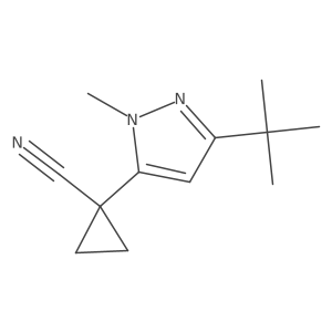 1-(3-tert-butyl-1-methyl-1H-pyrazol-5-yl)cyclopropane-1-carbonitrile结构式
