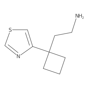 2-[1-(1,3-Thiazol-4-yl)cyclobutyl]ethan-1-amine结构式