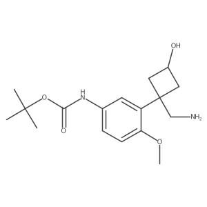 tert-butyl N-{3-[1-(aminomethyl)-3-hydroxycyclobutyl]-4-methoxyphenyl}carbamate Structure