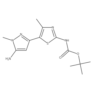 tert-butyl N-[5-(5-amino-1-methyl-1H-pyrazol-3-yl)-4-methyl-1,3-thiazol-2-yl]carbamate结构式