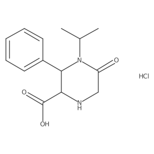 (2S,3R)-5-Oxo-3-phenyl-4-propan-2-ylpiperazine-2-carboxylic acid;hydrochloride结构式