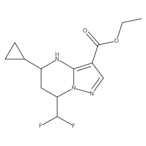 Ethyl (5R,7S)-5-cyclopropyl-7-(difluoromethyl)-4,5,6,7-tetrahydropyrazolo[1,5-a]pyrimidine-3-carboxylate结构式