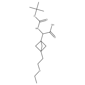 2-[3-(2-Ethoxyethyl)-1-bicyclo[1.1.1]pentanyl]-2-[(2-methylpropan-2-yl)oxycarbonylamino]acetic acid Structure
