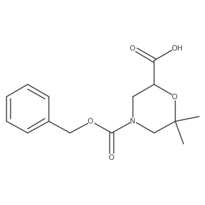 6,6-Dimethyl-4-phenylmethoxycarbonylmorpholine-2-carboxylic acid Structure