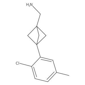 [3-(2-Chloro-5-methylphenyl)-1-bicyclo[1.1.1]pentanyl]methanamine结构式