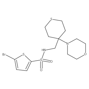 5-bromo-N-{[4-(morpholin-4-yl)thian-4-yl]methyl}thiophene-2-sulfonamide结构式