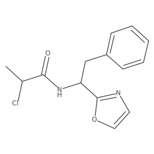 2-Chloro-N-[1-(1,3-oxazol-2-yl)-2-phenylethyl]propanamide结构式