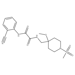 N'-(2-cyanophenyl)-N-[(1-methanesulfonyl-4-methoxypiperidin-4-yl)methyl]ethanediamide结构式