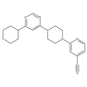 2-{4-[6-(Oxan-4-yl)pyrimidin-4-yl]piperazin-1-yl}pyridine-4-carbonitrile结构式