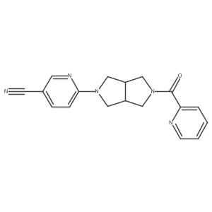 6-[5-(Pyridine-2-carbonyl)-octahydropyrrolo[3,4-c]pyrrol-2-yl]pyridine-3-carbonitrile结构式