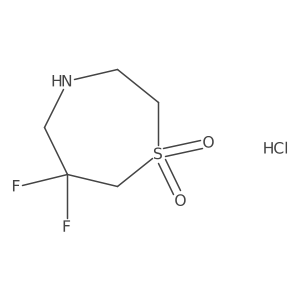 6,6-Difluoro-1,4-thiazepane 1,1-dioxide;hydrochloride Structure