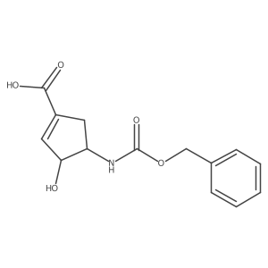rac-(3R,4S)-4-{[(benzyloxy)carbonyl]amino}-3-hydroxycyclopent-1-ene-1-carboxylic acid Structure