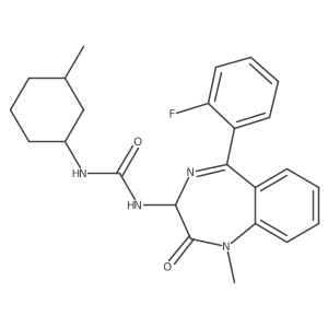 1-[5-(2-fluorophenyl)-1-methyl-2-oxo-2,3-dihydro-1H-1,4-benzodiazepin-3-yl]-3-(3-methylcyclohexyl)urea Structure