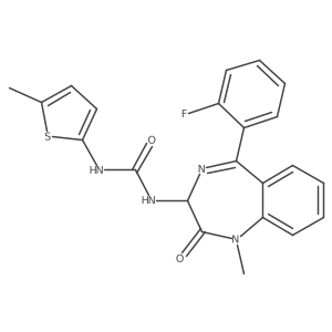 1-[5-(2-fluorophenyl)-1-methyl-2-oxo-2,3-dihydro-1H-1,4-benzodiazepin-3-yl]-3-(5-methylthiophen-2-yl)urea结构式