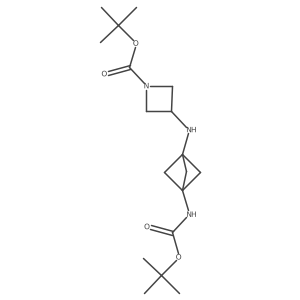 Tert-butyl 3-[(3-{[(tert-butoxy)carbonyl]amino}bicyclo[1.1.1]pentan-1-yl)amino]azetidine-1-carboxylate结构式