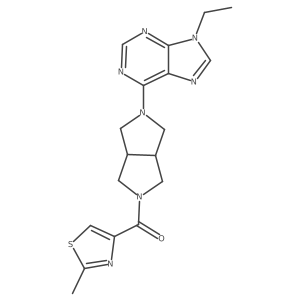 9-ethyl-6-[5-(2-methyl-1,3-thiazole-4-carbonyl)-octahydropyrrolo[3,4-c]pyrrol-2-yl]-9H-purine Structure