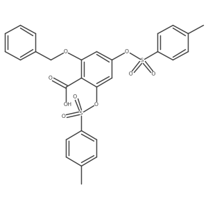 2-(Benzyloxy)-4,6-bis(tosyloxy)benzoic acid结构式