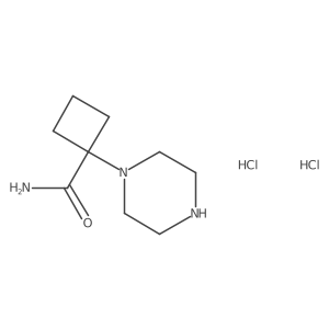 1-(Piperazin-1-yl)cyclobutane-1-carboxamide dihydrochloride结构式