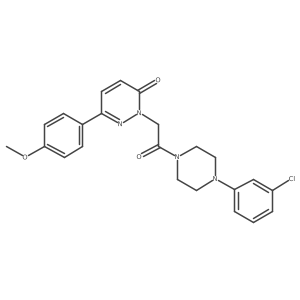 2-{2-[4-(3-chlorophenyl)piperazino]-2-oxoethyl}-6-(4-methoxyphenyl)-3(2H)-pyridazinone结构式