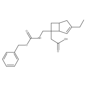 2-[(1R,5S,6S)-6-({[(benzyloxy)carbonyl]amino}methyl)-3-ethylbicyclo[3.2.0]hept-3-en-6-yl]acetic acid Structure