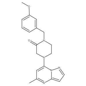 1-[(3-Methoxyphenyl)methyl]-4-{5-methylpyrazolo[1,5-a]pyrimidin-7-yl}piperazin-2-one Structure