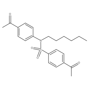 4-Acetyl-N-(4-acetylphenyl)-N-hexylbenzenesulfonamide Structure
