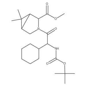 Methyl (1R,2S,5S)-3-[(2S)-2-cyclohexyl-2-[[(1,1-dimethylethoxy)carbonyl]amino]acetyl]-6,6-dimethyl-3-azabicyclo[3.1.0]hexane-2-carboxylate结构式