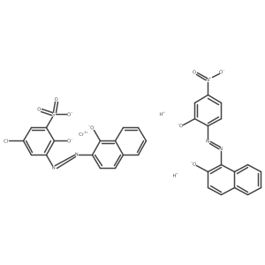 O=S(=O)([O-])c1cc(Cl)cc(N=Nc2ccc3ccccc3c2[O-])c1[O-].O=[N+]([O-])c1ccc(N=Nc2c([O-])ccc3ccccc23)c([O-])c1.[Cr+3].[H+].[H+]结构式