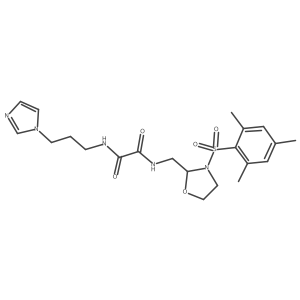 N1-(3-(1H-imidazol-1-yl)propyl)-N2-((3-(mesitylsulfonyl)oxazolidin-2-yl)methyl)oxalamide结构式