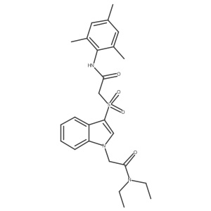 N,N-diethyl-2-(3-((2-(mesitylamino)-2-oxoethyl)sulfonyl)-1H-indol-1-yl)acetamide Structure