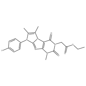 ethyl 2-(8-(4-fluorophenyl)-1,6,7-trimethyl-2,4-dioxo-1H-imidazo[2,1-f]purin-3(2H,4H,8H)-yl)acetate结构式