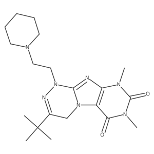 3-(tert-butyl)-7,9-dimethyl-1-(2-(piperidin-1-yl)ethyl)-7,9-dihydro-[1,2,4]triazino[3,4-f]purine-6,8(1H,4H)-dione结构式