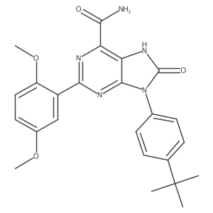 9-(4-(tert-butyl)phenyl)-2-(2,5-dimethoxyphenyl)-8-oxo-8,9-dihydro-7H-purine-6-carboxamide Structure