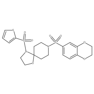 8-((2,3-Dihydrobenzo[b][1,4]dioxin-6-yl)sulfonyl)-4-(thiophen-2-ylsulfonyl)-1-oxa-4,8-diazaspiro[4.5]decane Structure