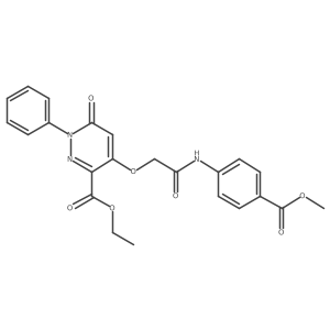 Ethyl 4-(2-((4-(methoxycarbonyl)phenyl)amino)-2-oxoethoxy)-6-oxo-1-phenyl-1,6-dihydropyridazine-3-carboxylate Structure