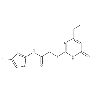 2-((4-ethyl-6-oxo-1,6-dihydropyrimidin-2-yl)thio)-N-(4-methylthiazol-2-yl)acetamide结构式
