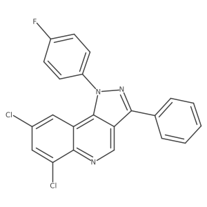 6,8-dichloro-1-(4-fluorophenyl)-3-phenyl-1H-pyrazolo[4,3-c]quinoline Structure