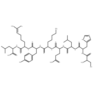 L-Seryl-L-histidyl-L-leucyl-L-glutaminyl-L-lysyl-L-tyrosyl-N~5~-(diaminomethylidene)-L-ornithyl-L-leucine Structure
