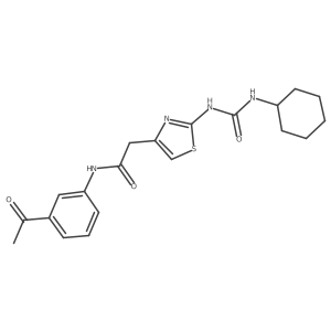 N-(3-acetylphenyl)-2-(2-(3-cyclohexylureido)thiazol-4-yl)acetamide结构式