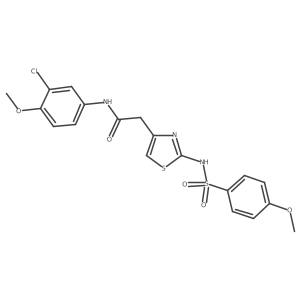 N-(3-chloro-4-methoxyphenyl)-2-(2-(4-methoxyphenylsulfonamido)thiazol-4-yl)acetamide结构式