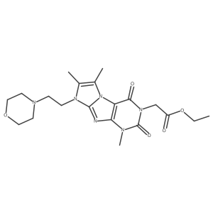 ethyl 2-(1,6,7-trimethyl-8-(2-morpholinoethyl)-2,4-dioxo-1H-imidazo[2,1-f]purin-3(2H,4H,8H)-yl)acetate Structure