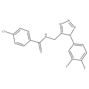 4-chloro-N-{[1-(3,4-difluorophenyl)-1H-1,2,3,4-tetrazol-5-yl]methyl}benzamide结构式