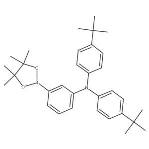 N,N-Bis(4-(tert-butyl)phenyl)-3-(4,4,5,5-tetramethyl-1,3,2-dioxaborolan-2-yl)aniline结构式