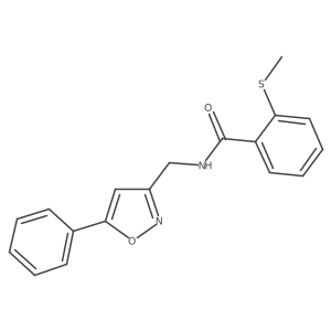 2-(methylthio)-N-((5-phenylisoxazol-3-yl)methyl)benzamide Structure