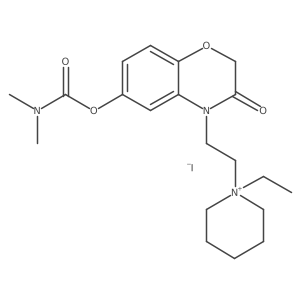 [4-[2-(1-ethylpiperidin-1-ium-1-yl)ethyl]-3-oxo-1,4-benzoxazin-6-yl] N,N-dimethylcarbamate;iodide Structure