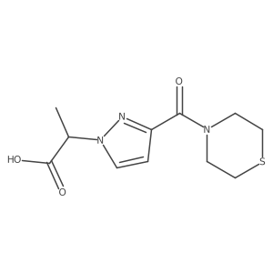 I+/--Methyl-3-(4-thiomorpholinylcarbonyl)-1H-pyrazole-1-acetic acid结构式