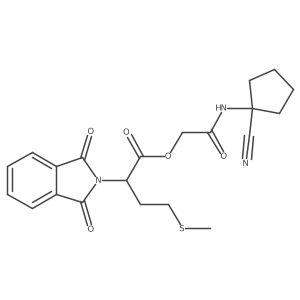 2-((1-Cyanocyclopentyl)amino)-2-oxoethyl 2-(1,3-dioxoisoindolin-2-yl)-4-(methylthio)butanoate结构式